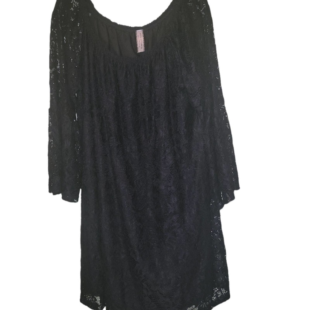 Black Lace Midi Dress - Women